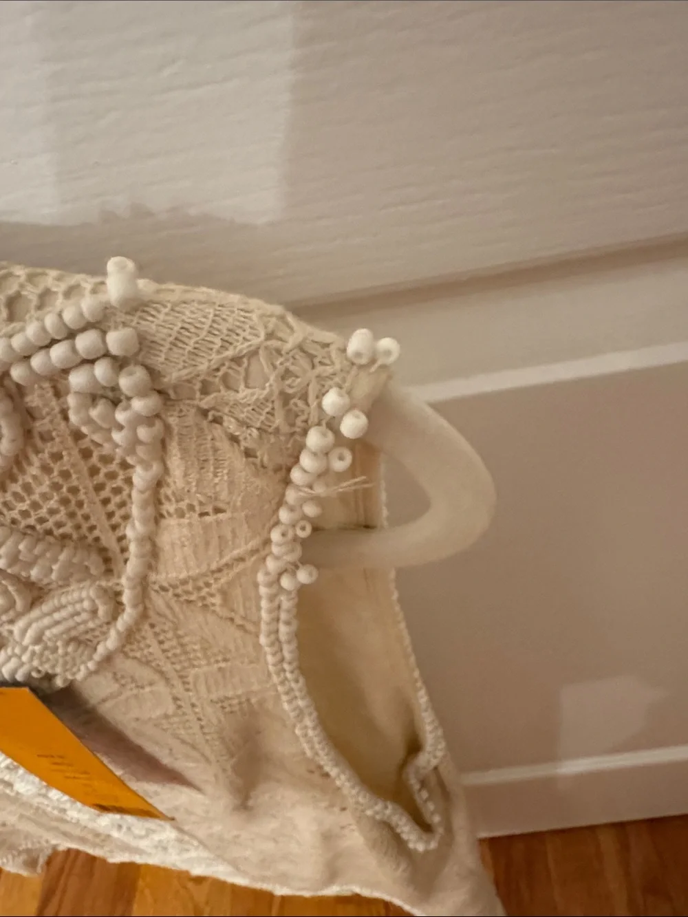 Beaded Crochet Sleeveless Camisole - Cream
